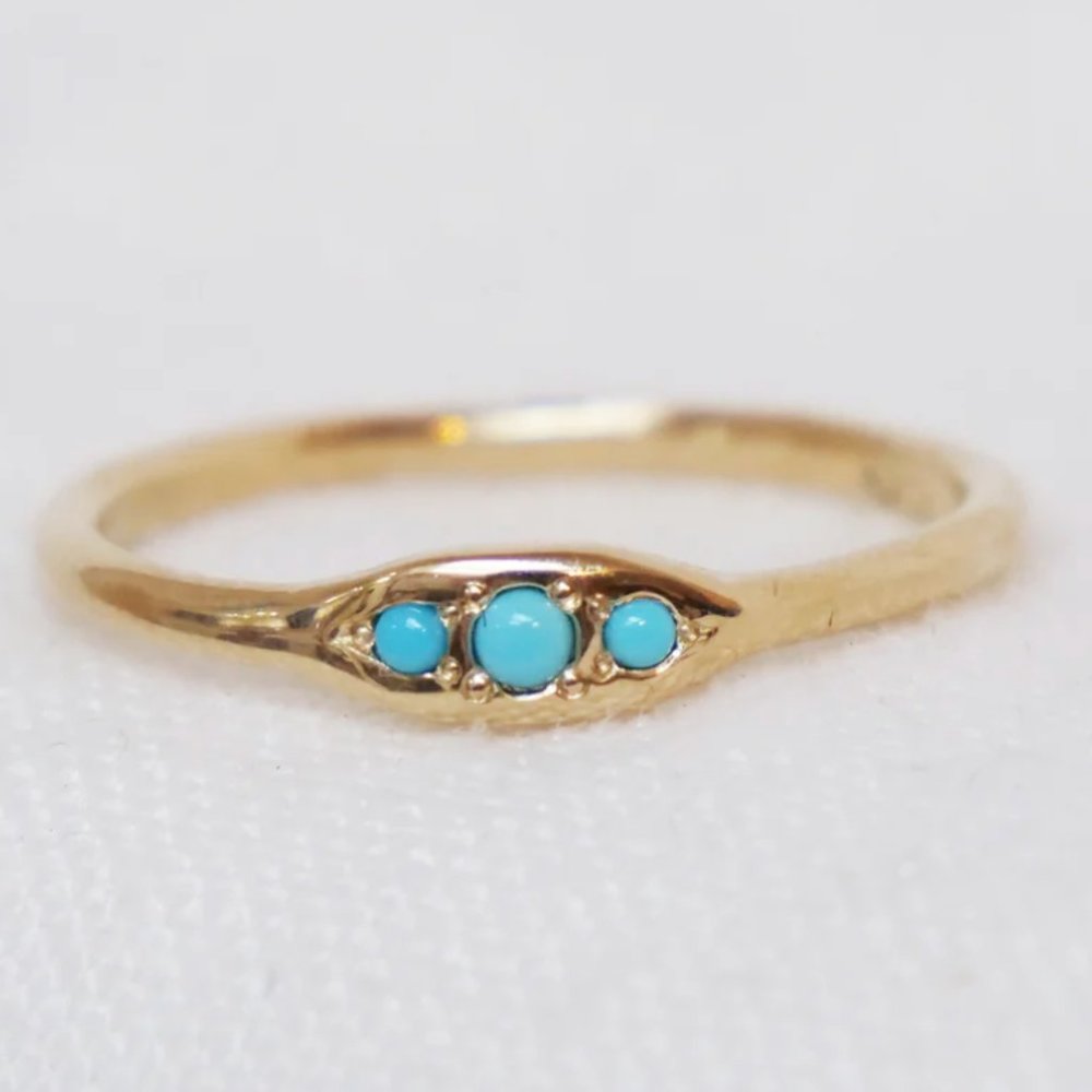 Marisa Mason Trio Turquoise Ring Size 5.5